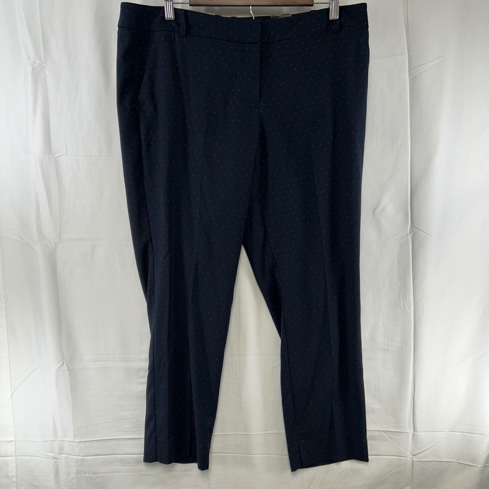 The Limited Pencil Pant Womens 14 Navy Blue Polka Dot Ankle Length Low‎ Rise